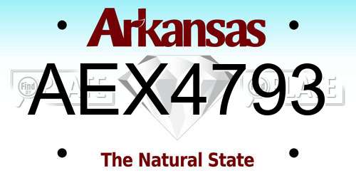 AEX4793 Arkansas License Plate