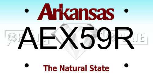 AEX59R Arkansas License Plate