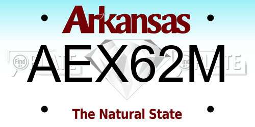 AEX62M Arkansas License Plate