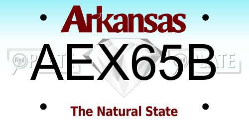 AEX65B Arkansas License Plate