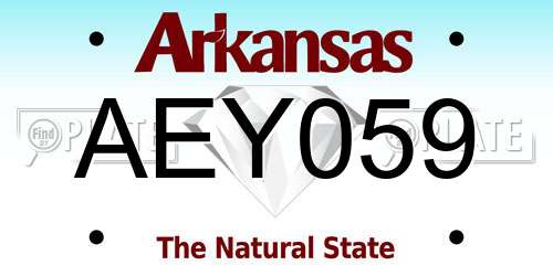 AEY059 Arkansas License Plate
