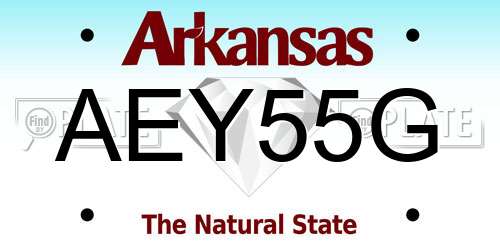 AEY55G Arkansas License Plate