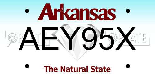 AEY95X Arkansas License Plate
