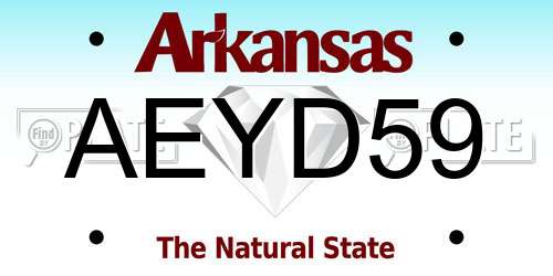 AEYD59 Arkansas License Plate