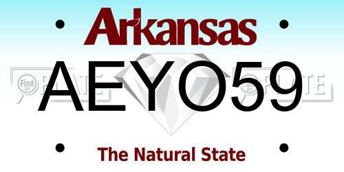 AEYO59 Arkansas License Plate
