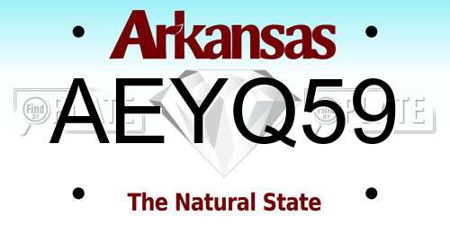 AEYQ59 Arkansas License Plate