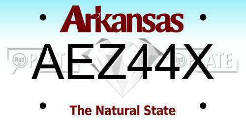 AEZ44X Arkansas License Plate