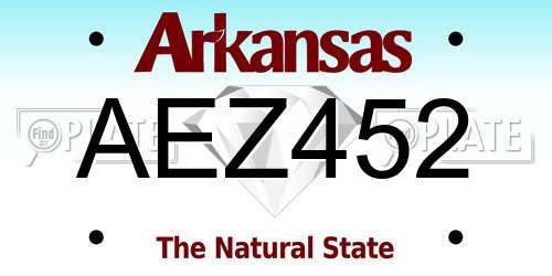 AEZ452 Arkansas License Plate