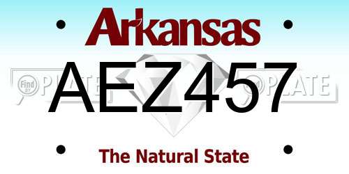 AEZ457 Arkansas License Plate