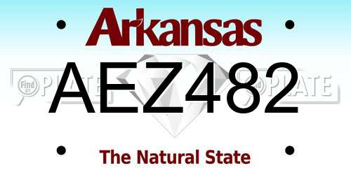 AEZ482 Arkansas License Plate