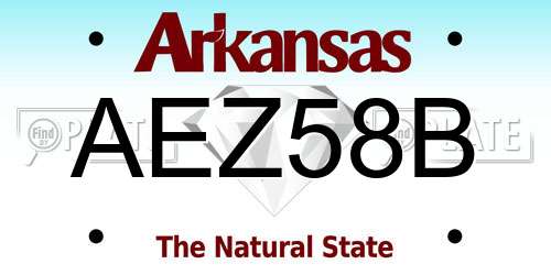 AEZ58B Arkansas License Plate