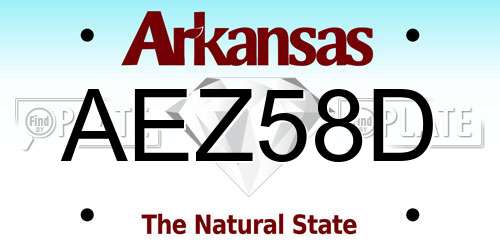 AEZ58D Arkansas License Plate