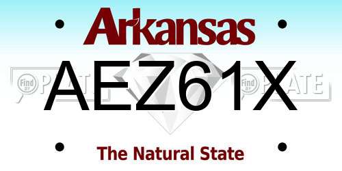 AEZ61X Arkansas License Plate