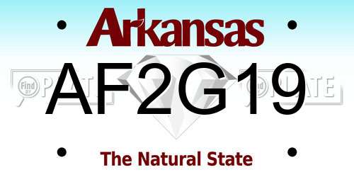 AF2G19 Arkansas License Plate