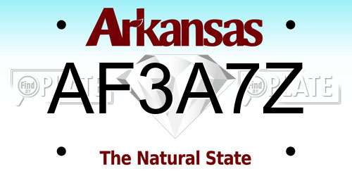 AF3A7Z Arkansas License Plate