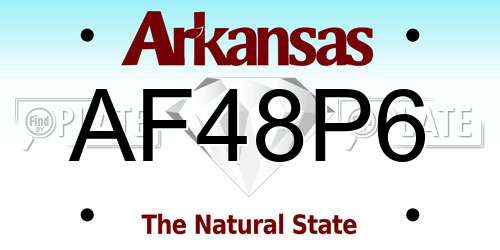 AF48P6 Arkansas License Plate