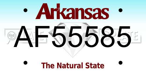 AF55585 Arkansas License Plate