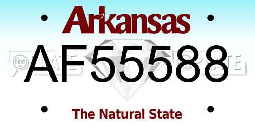 AF55588 Arkansas License Plate