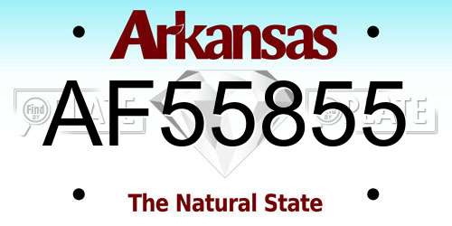 AF55855 Arkansas License Plate
