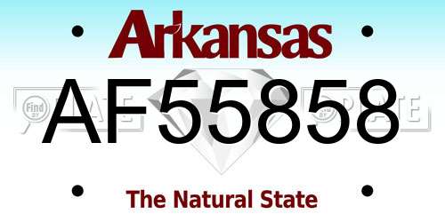AF55858 Arkansas License Plate