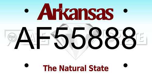 AF55888 Arkansas License Plate