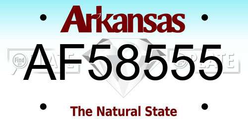 AF58555 Arkansas License Plate
