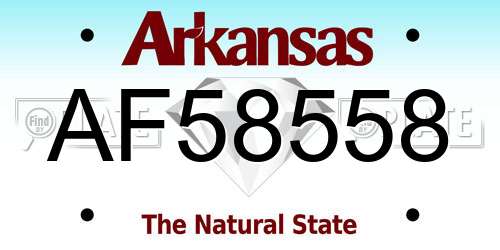 AF58558 Arkansas License Plate