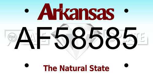 AF58585 Arkansas License Plate