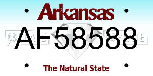 AF58588 Arkansas License Plate