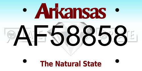 AF58858 Arkansas License Plate