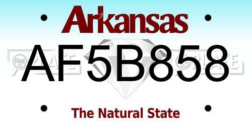 AF5B858 Arkansas License Plate