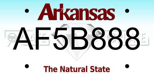 AF5B888 Arkansas License Plate