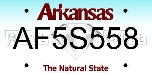 AF5S558 Arkansas License Plate