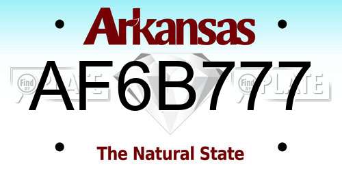 AF6B777 Arkansas License Plate