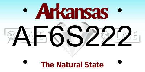 AF6S222 Arkansas License Plate