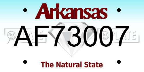 AF73007 Arkansas License Plate