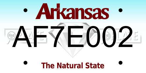 AF7E002 Arkansas License Plate