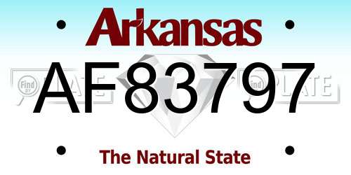 AF83797 Arkansas License Plate