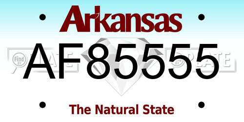 AF85555 Arkansas License Plate