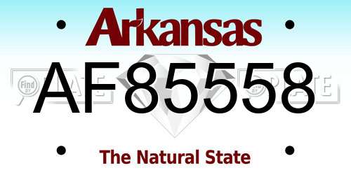AF85558 Arkansas License Plate