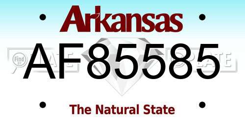 AF85585 Arkansas License Plate