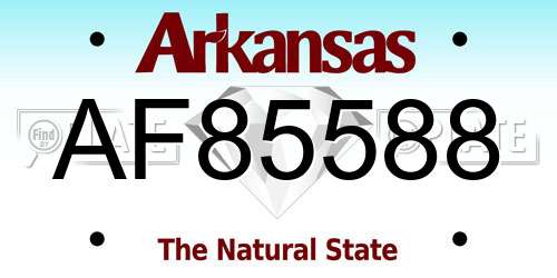 AF85588 Arkansas License Plate