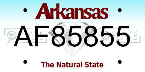 AF85855 Arkansas License Plate