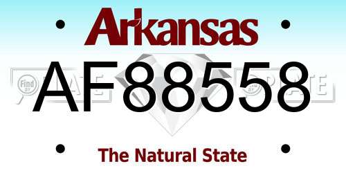 AF88558 Arkansas License Plate