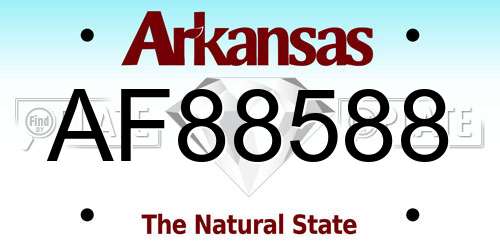 AF88588 Arkansas License Plate