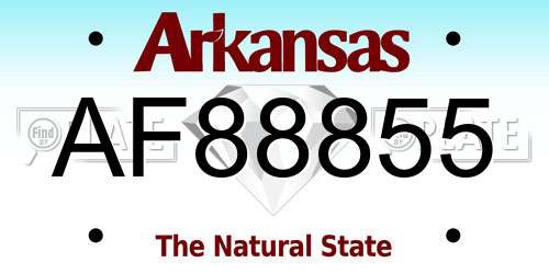 AF88855 Arkansas License Plate