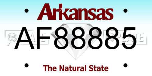 AF88885 Arkansas License Plate