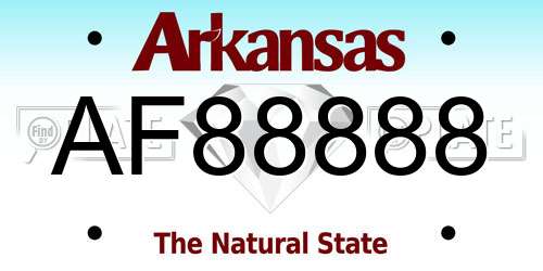 AF88888 Arkansas License Plate