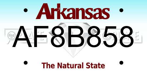 AF8B858 Arkansas License Plate