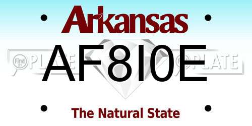 AF8I0E Arkansas License Plate